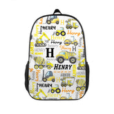 Personalized Custom Name Construction Backpack - Gift For Kids